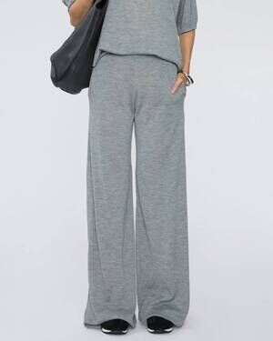 NEW SPRWMN cashmere wide leg pants in grey